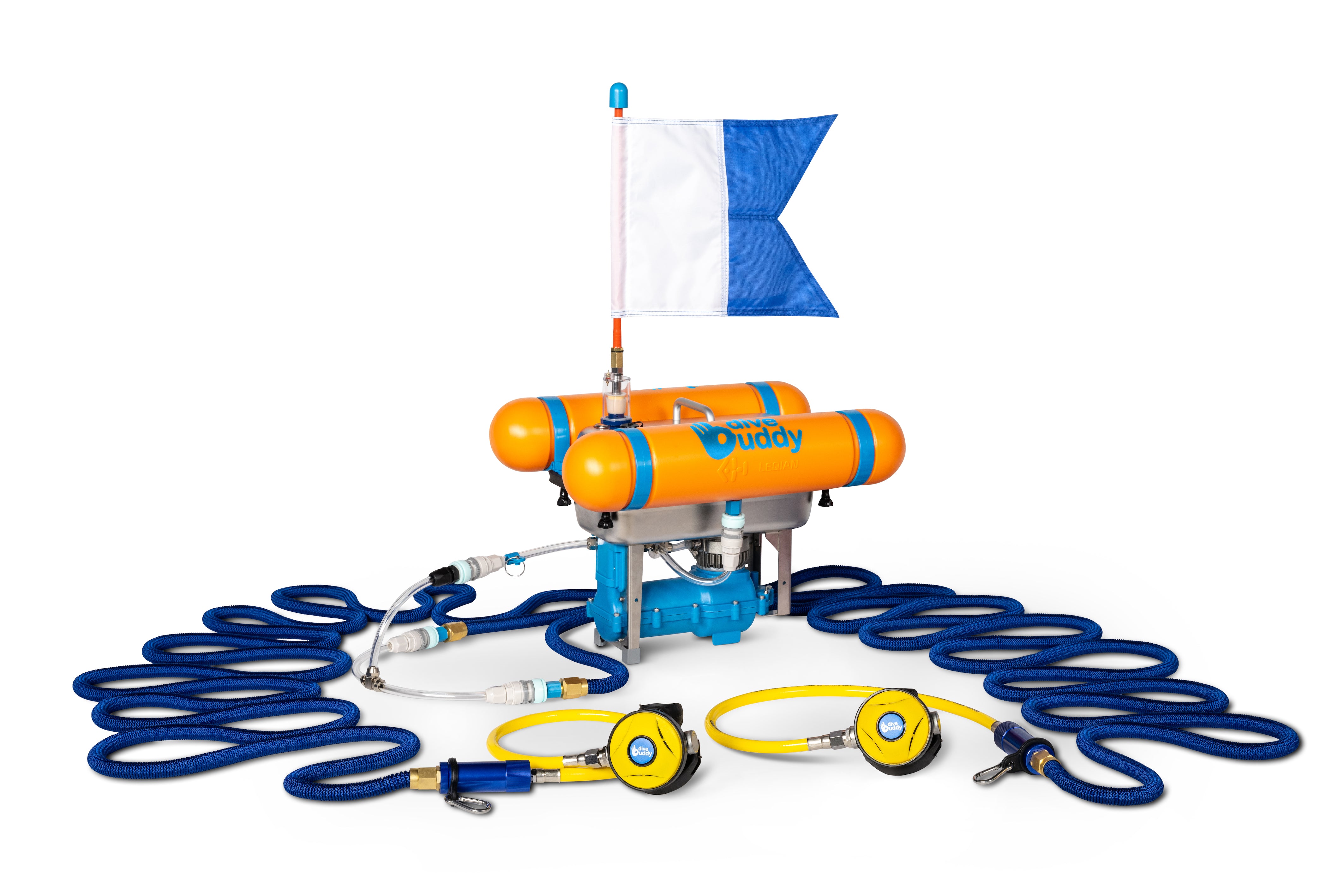 DiveBuddy Portable Diving Compressor Diving Gear Straight Hose Front View